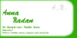 anna madan business card